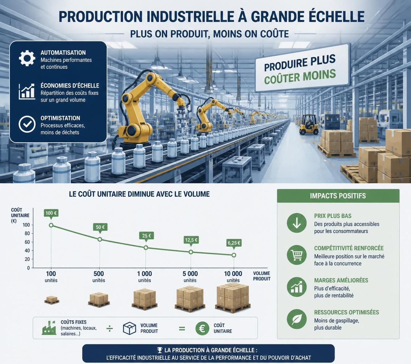 découvrez comment les économies d’échelle permettent aux grandes entreprises de réduire leurs coûts, d’accroître leur compétitivité et de dominer le marché.