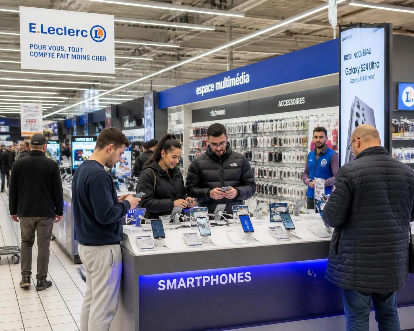 découvrez comment la section multimédia des magasins leclerc et carrefour transforme l'expérience client en magasin grâce à des technologies innovantes et un service personnalisé.