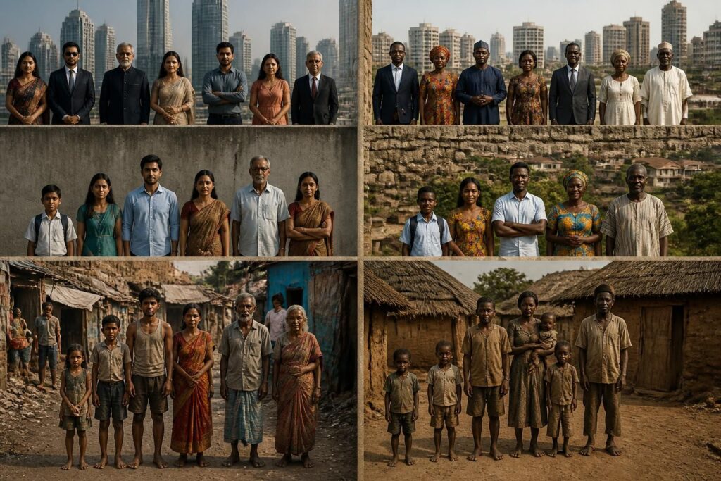 découvrez comment l'âge et la classe sociale influencent la répartition sociale en inde et en afrique à travers un tableau explicatif détaillé.