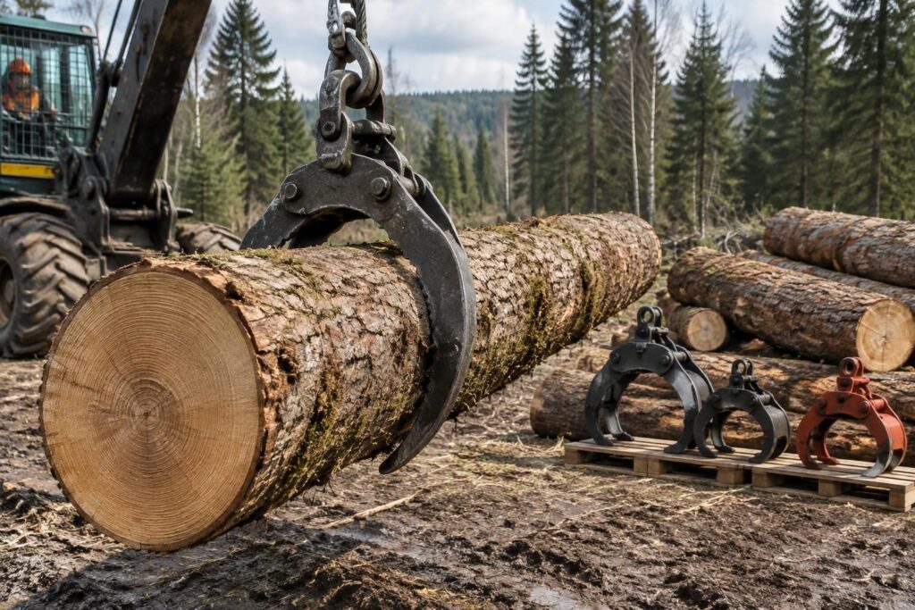 découvrez comment utiliser une griffe de levage pour bois et choisir le modèle adapté à vos besoins, pour manipuler les grumes en toute sécurité.